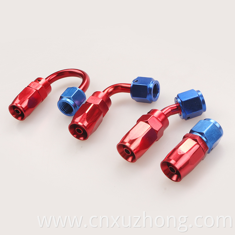 Degree Aluminum Alloy Oil Cooler Swivel Oil Fuel Gas Line Hose Pipe Adapter End AN Fitting (AN4-0A)